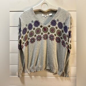 DESIGUAL – GREY SWEATER WITH STONE DETAILS – SIZE S